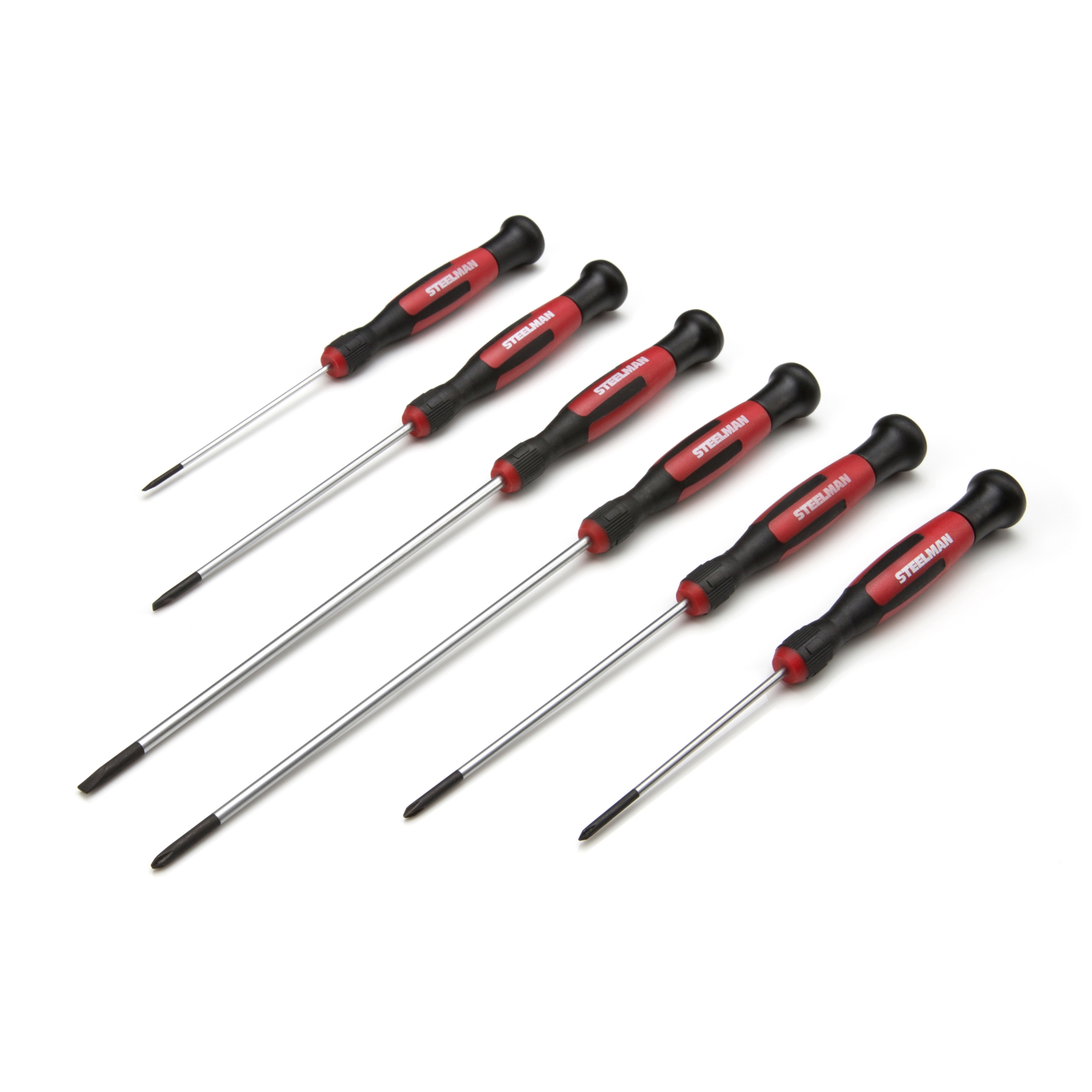 STEELMAN Precision Phillips and Slotted Screwdriver Set, 6-Piece, Model# 41776